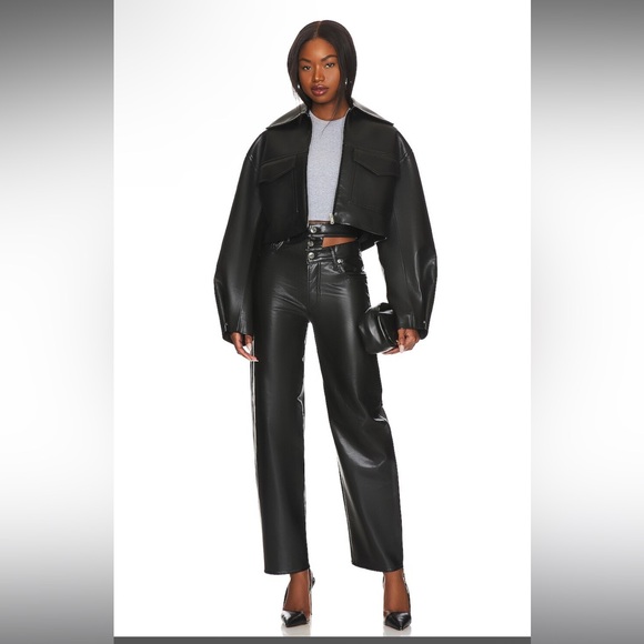 Agolde Broken Waistband Leather Pants NWT - Picture 5 of 10